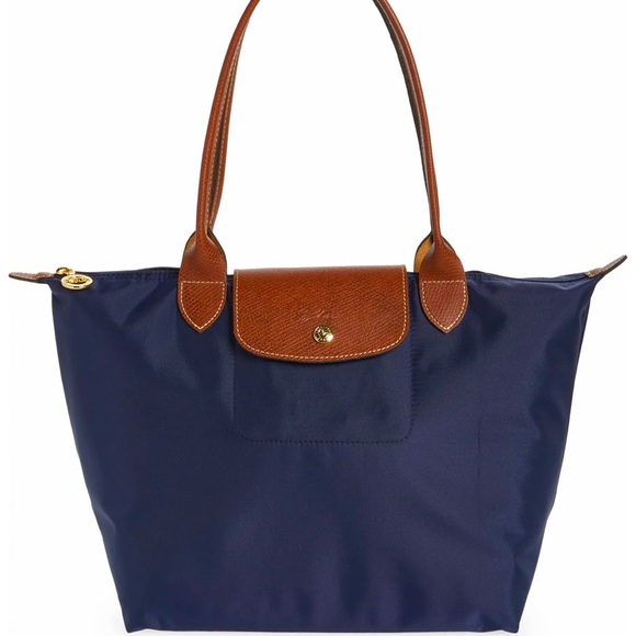 Medium Le Pliage Nylon Shoulder Tote - Navy/ Marine - Picture 1 of 2